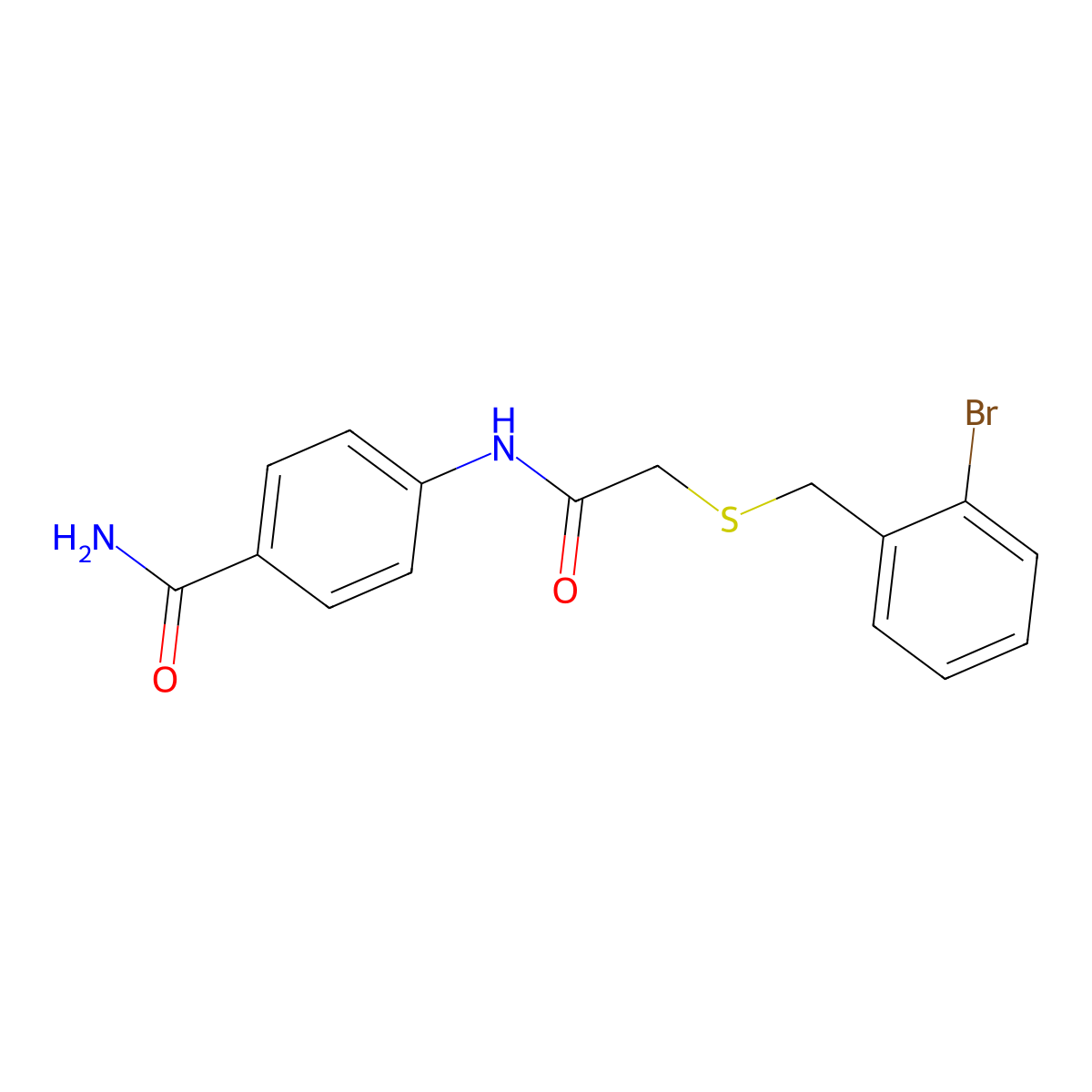 4-({[(2-Bromobenzyl)sulfanyl]acetyl}amino)benzamide molecular structure, CAS 722464-68-8