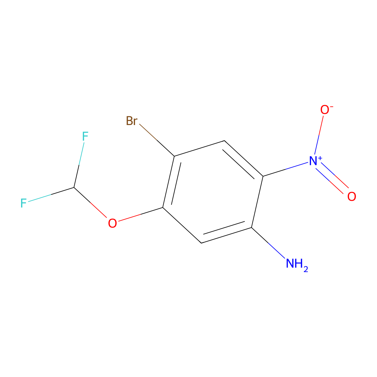 4-Bromo-5-(difluoromethoxy)-2-nitroaniline molecular structure, CAS 722464-77-9