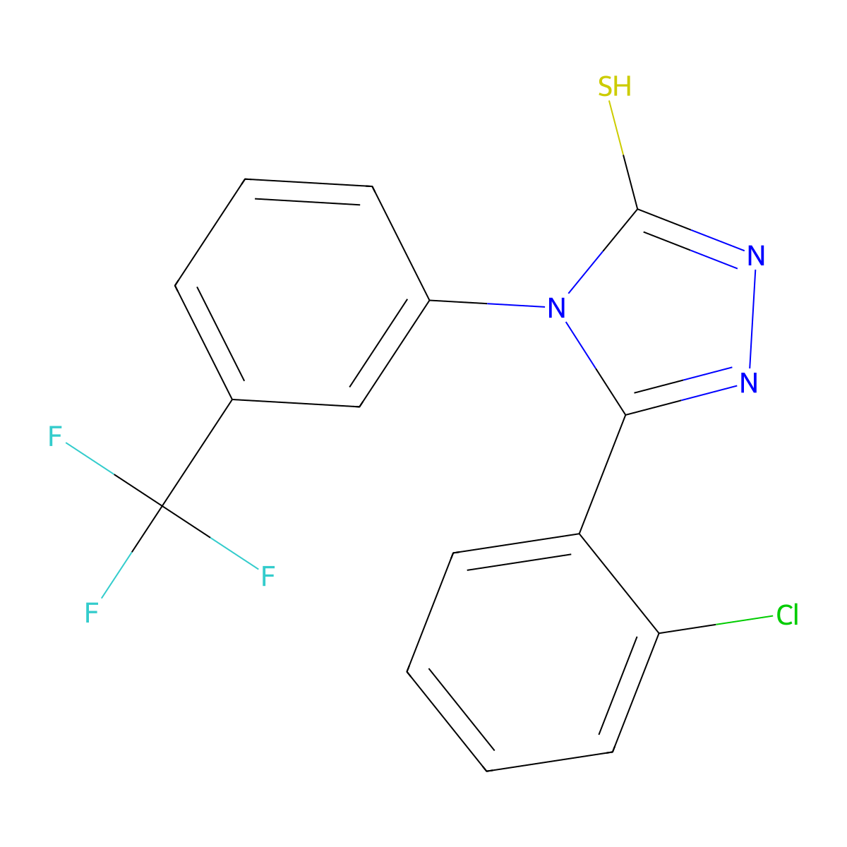 5-(2-chlorophenyl)-4-[3-(trifluoromethyl)phenyl]-4H-1,2,4-triazole-3-thiol molecular structure, CAS 722465-47-6