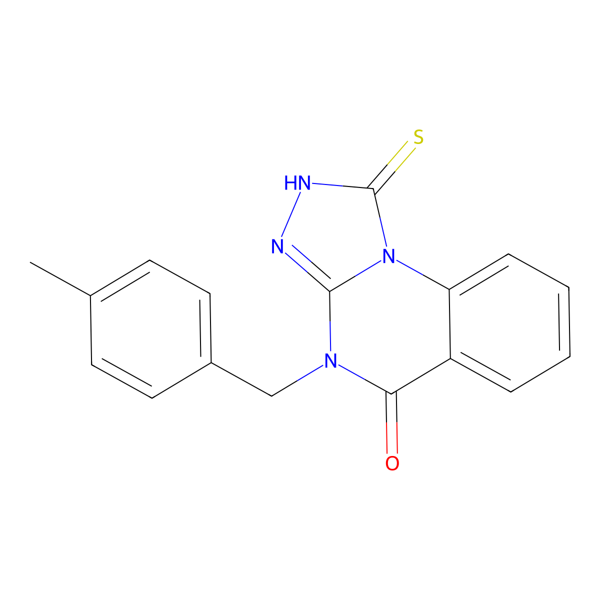 4-[(4-methylphenyl)methyl]-1-sulfanyl-4H,5H-[1,2,4]triazolo[4,3-a]quinazolin-5-one molecular structure, CAS 722465-51-2