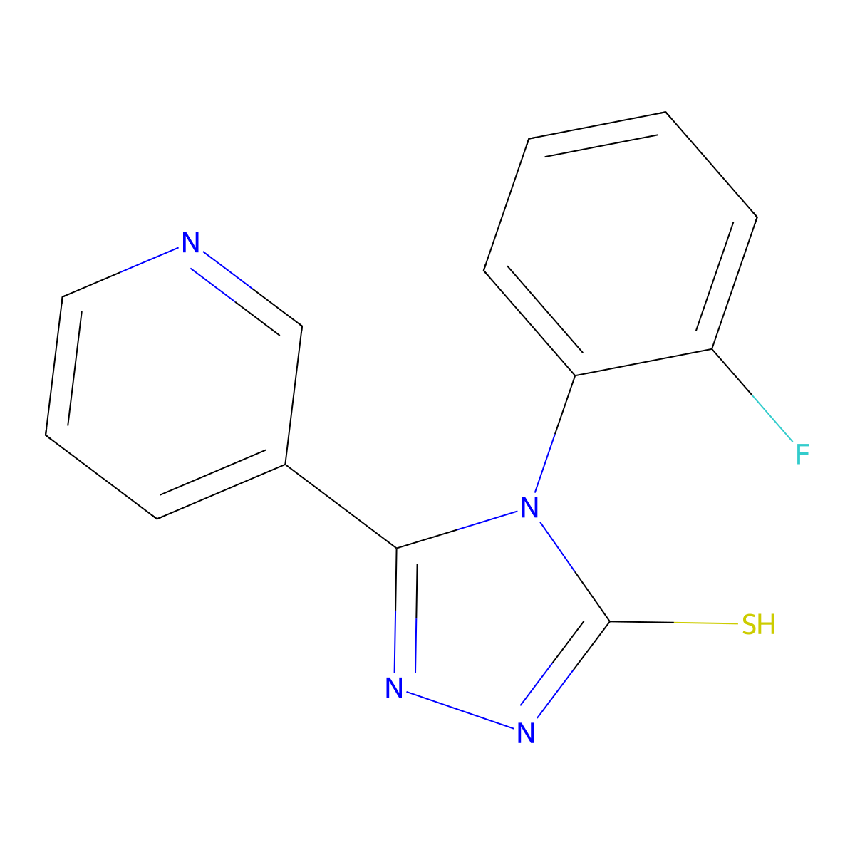 4-(2-fluorophenyl)-5-(pyridin-3-yl)-4H-1,2,4-triazole-3-thiol molecular structure, CAS 722465-56-7