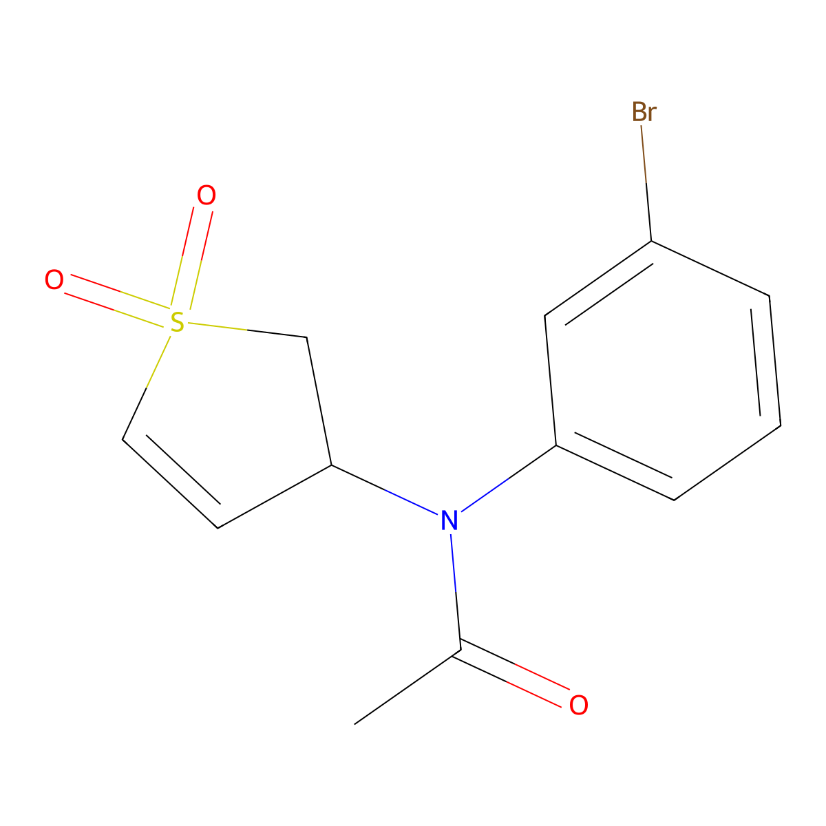 N-(3-bromophenyl)-N-(1,1-dioxido-2,3-dihydro-3-thienyl)acetamide molecular structure, CAS 722465-57-8