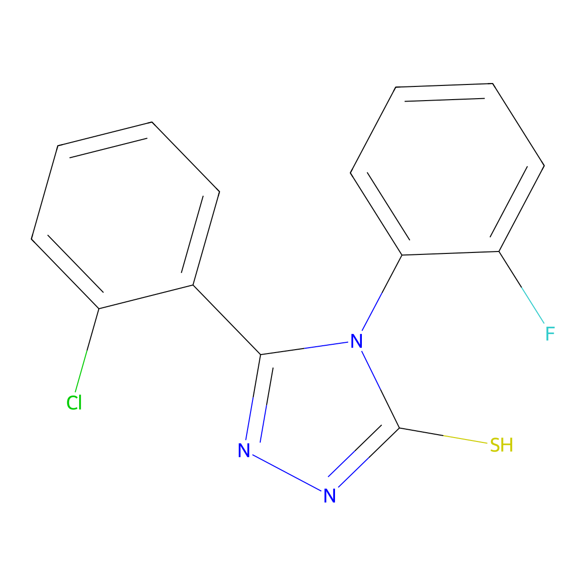 5-(2-chlorophenyl)-4-(2-fluorophenyl)-4H-1,2,4-triazole-3-thiol molecular structure, CAS 722465-70-5