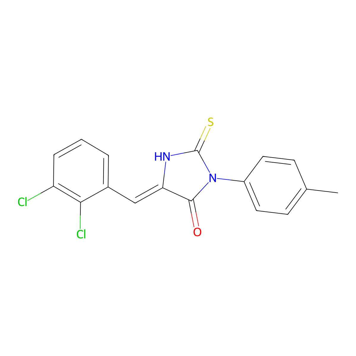 5-[(2,3-Dichlorophenyl)methylidene]-3-(4-methylphenyl)-2-sulfanylideneimidazolidin-4-one molecular structure, CAS 722465-75-0