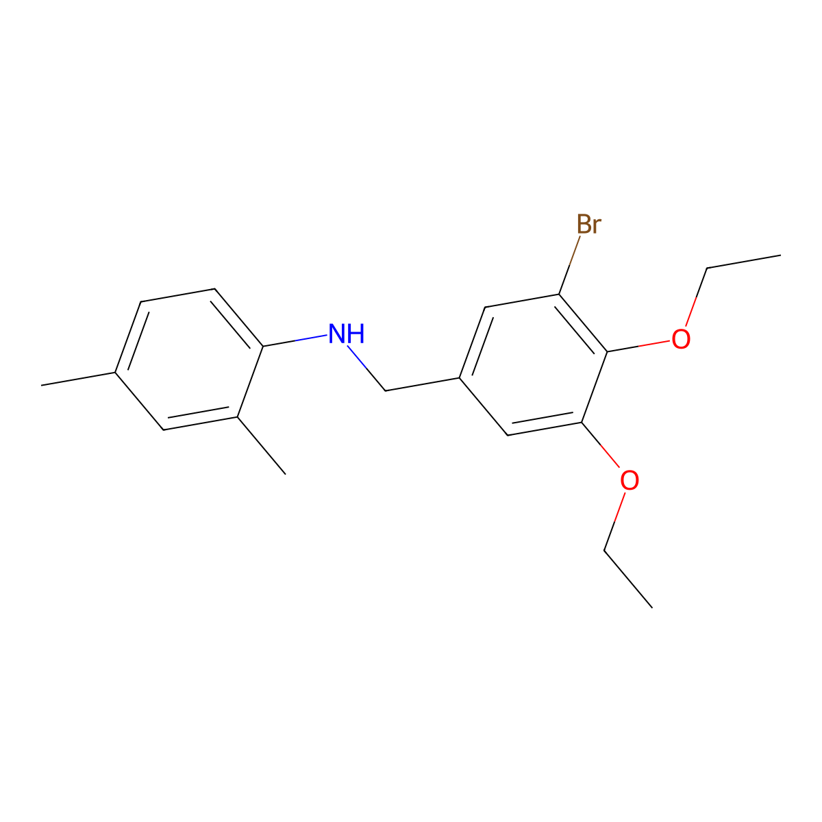 N-(3-bromo-4,5-diethoxybenzyl)-2,4-dimethylaniline molecular structure, CAS 722465-82-9