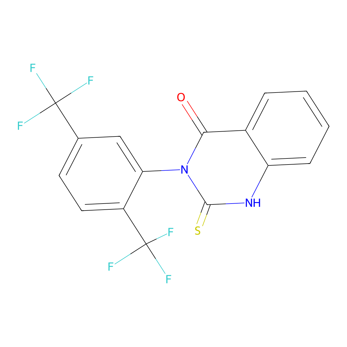 3-[2,5-Bis(trifluoromethyl)phenyl]-2-sulfanyl-3,4-dihydroquinazolin-4-one molecular structure, CAS 722465-84-1