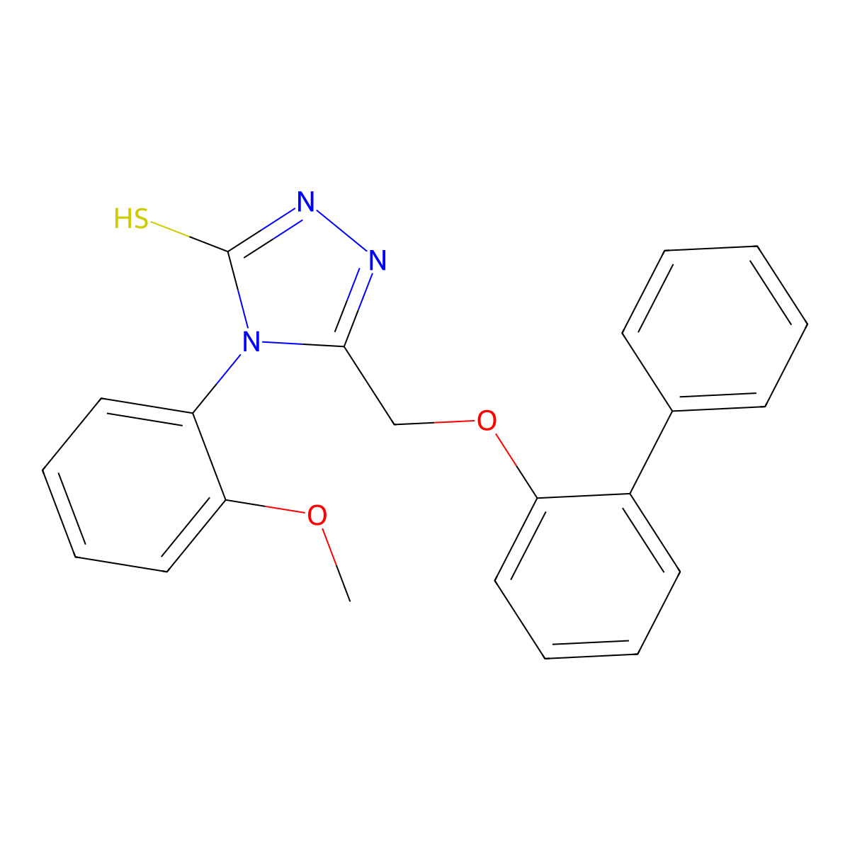 4-(2-methoxyphenyl)-5-(2-phenylphenoxymethyl)-4H-1,2,4-triazole-3-thiol molecular structure, CAS 722465-89-6
