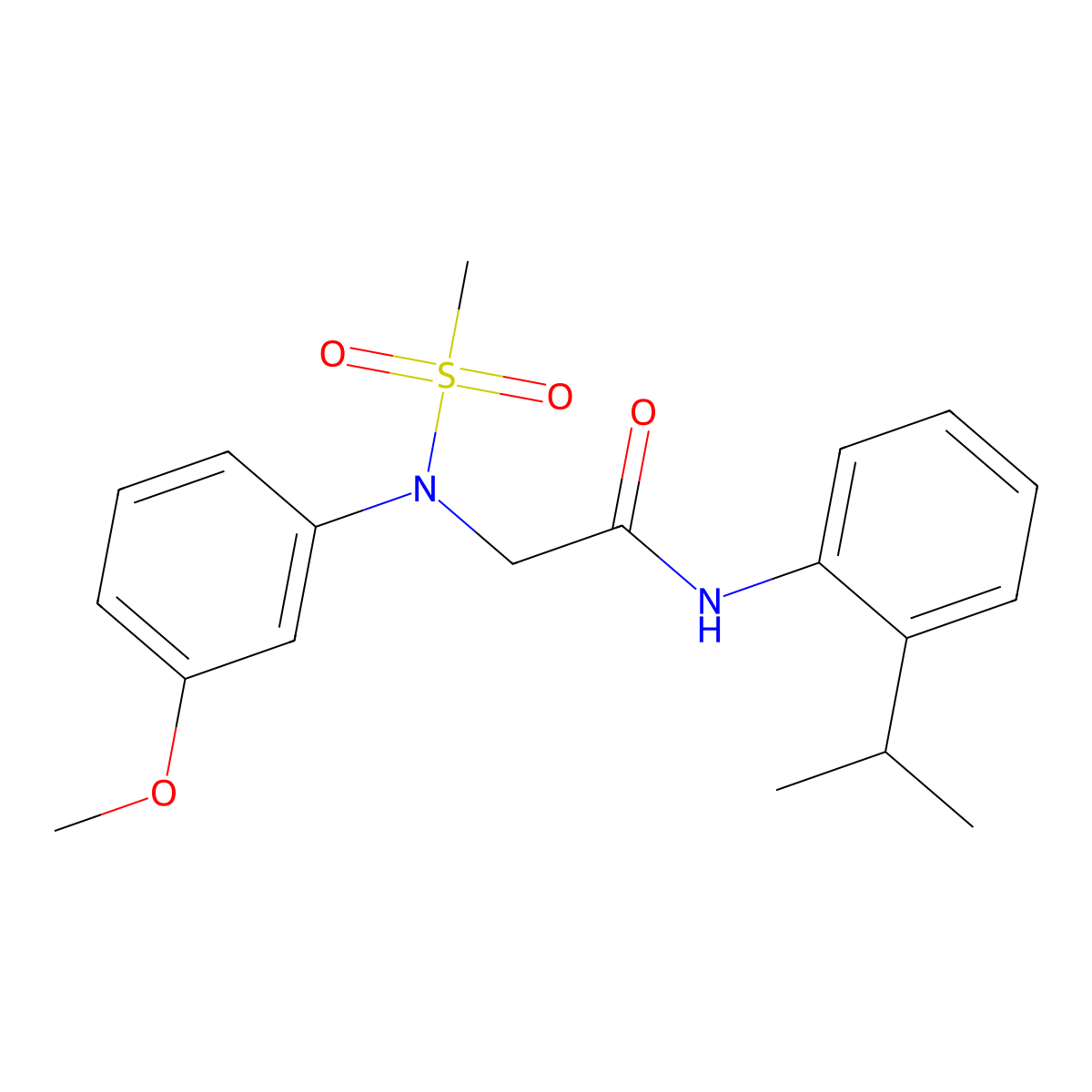 2-(3-methoxy-N-methylsulfonylanilino)-N-(2-propan-2-ylphenyl)acetamide molecular structure, CAS 722466-04-8