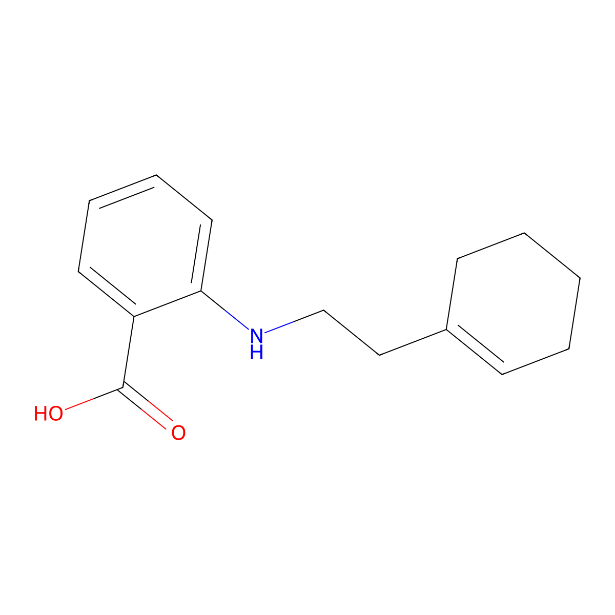 2-(2-Cyclohex-1-enyl-ethylamino)-benzoic acid molecular structure, CAS 722466-18-4