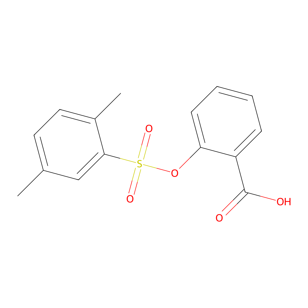 2-[(2,5-Dimethylbenzenesulfonyl)oxy]benzoic acid molecular structure, CAS 722466-27-5
