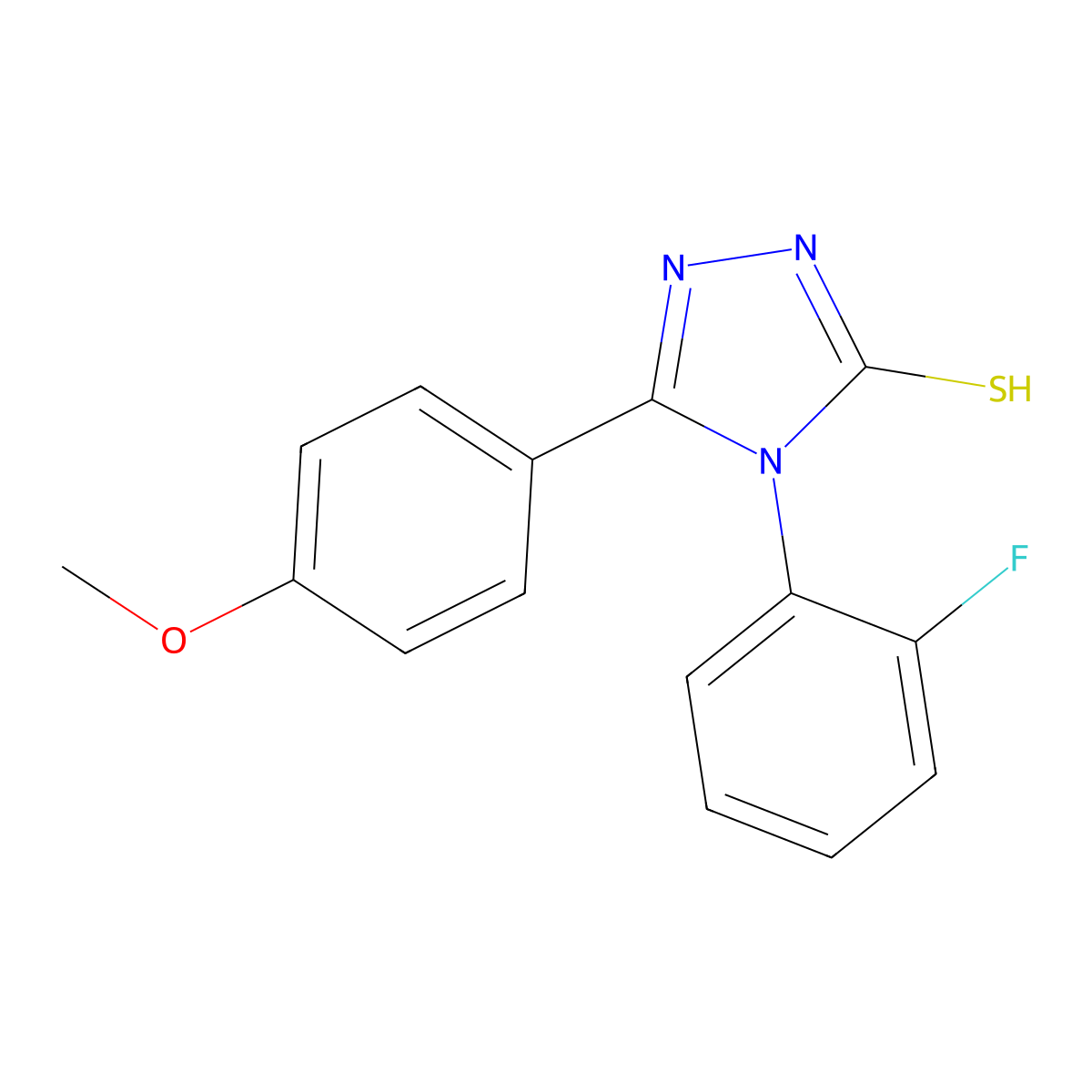 4-(2-fluorophenyl)-5-(4-methoxyphenyl)-4H-1,2,4-triazole-3-thiol molecular structure, CAS 722466-36-6