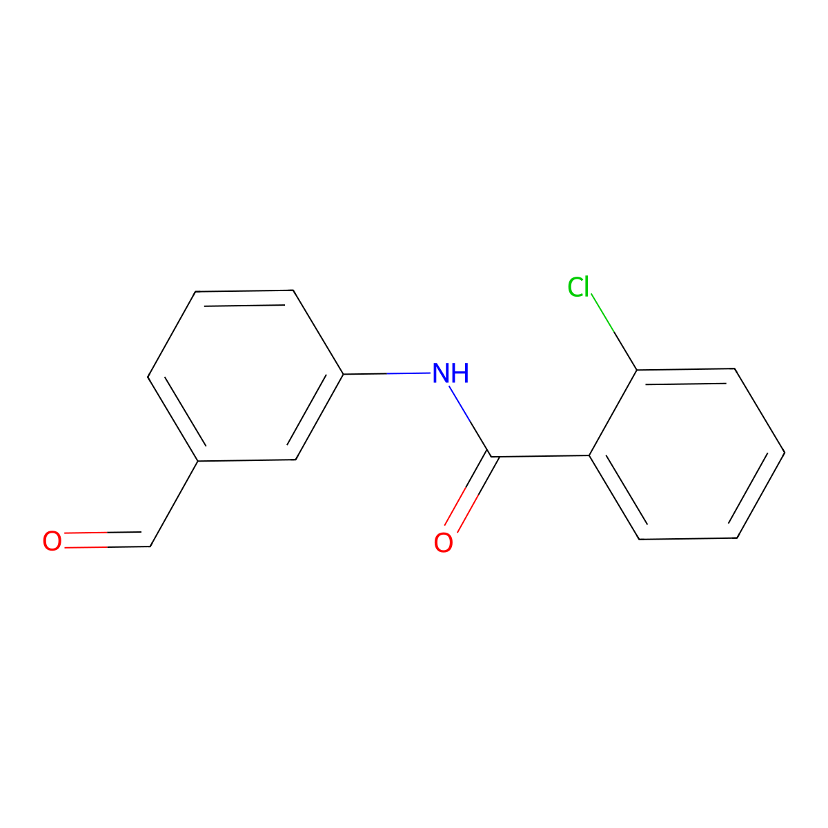 2-chloro-N-(3-formylphenyl)benzamide molecular structure, CAS 722467-66-5