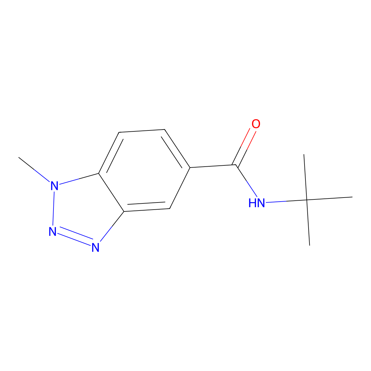 N-(tert-butyl)-1-methyl-1H-1,2,3-benzotriazole-5-carboxamide molecular structure, CAS 722468-05-5