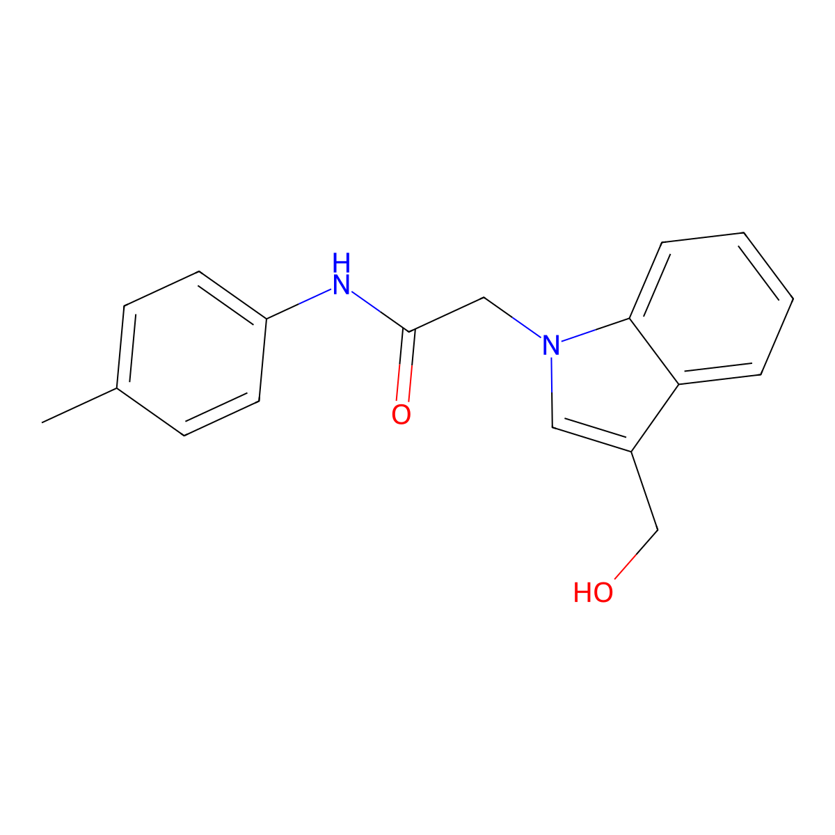 2-[3-(hydroxymethyl)-1H-indol-1-yl]-N-(4-methylphenyl)acetamide molecular structure, CAS 722468-69-1