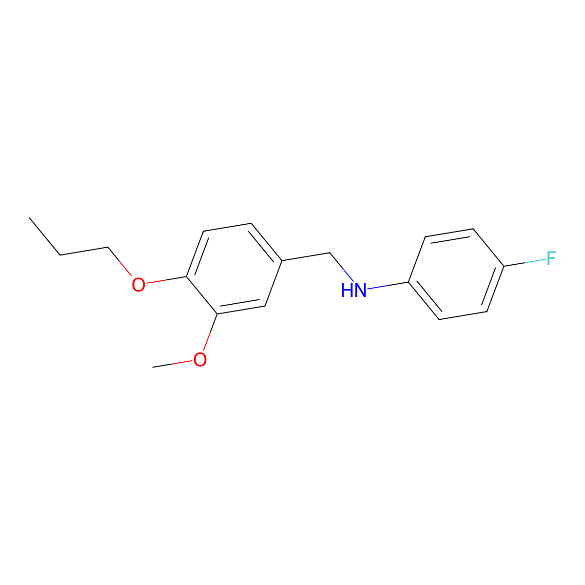 N-(4-fluorophenyl)-N-(3-methoxy-4-propoxybenzyl)amine molecular structure, CAS 722469-73-0