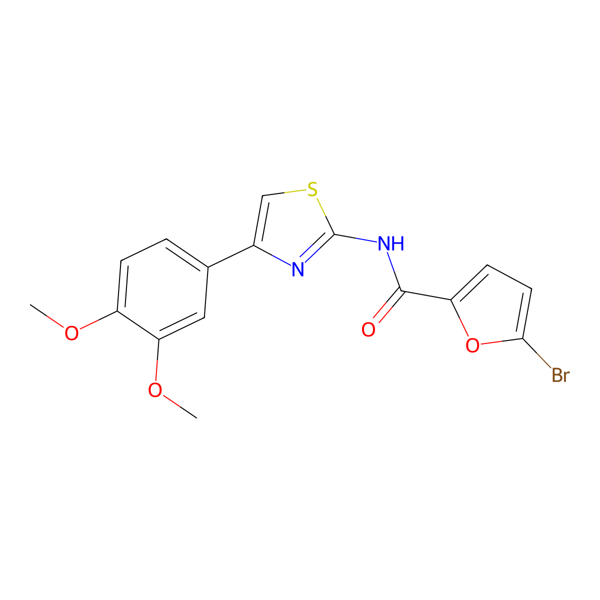 5-bromo-N-[4-(3,4-dimethoxyphenyl)-1,3-thiazol-2-yl]furan-2-carboxamide molecular structure, CAS 722472-01-7