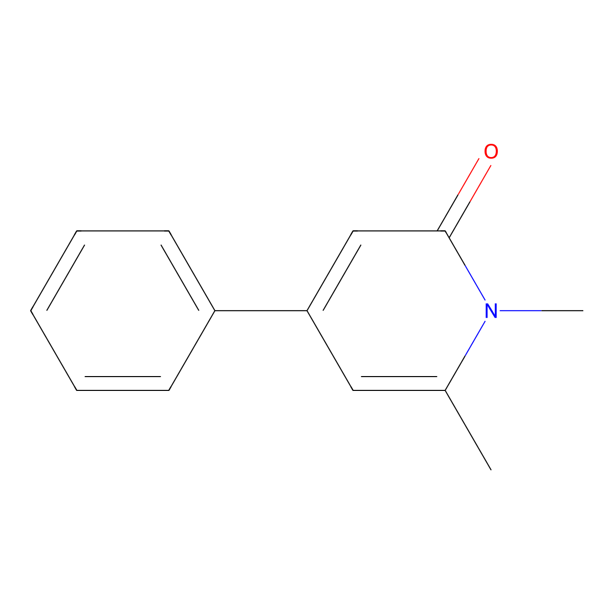 1,6-Dimethyl-4-phenyl-1,2-dihydropyridin-2-one molecular structure, CAS 72248-86-3