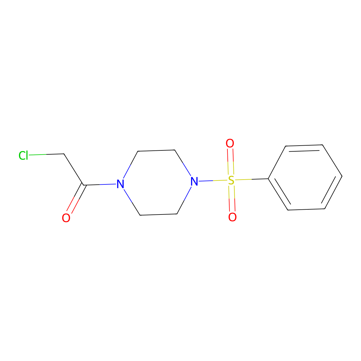 1-(4-(Benzenesulfonyl)piperazin-1-yl)-2-chloroethan-1-one molecular structure, CAS 722491-33-0