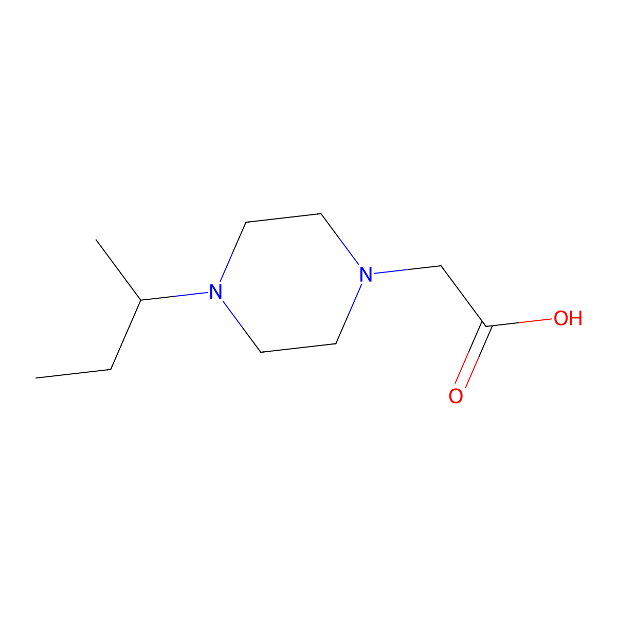 (4-sec-Butyl-piperazin-1-yl)-acetic acid molecular structure, CAS 722491-34-1