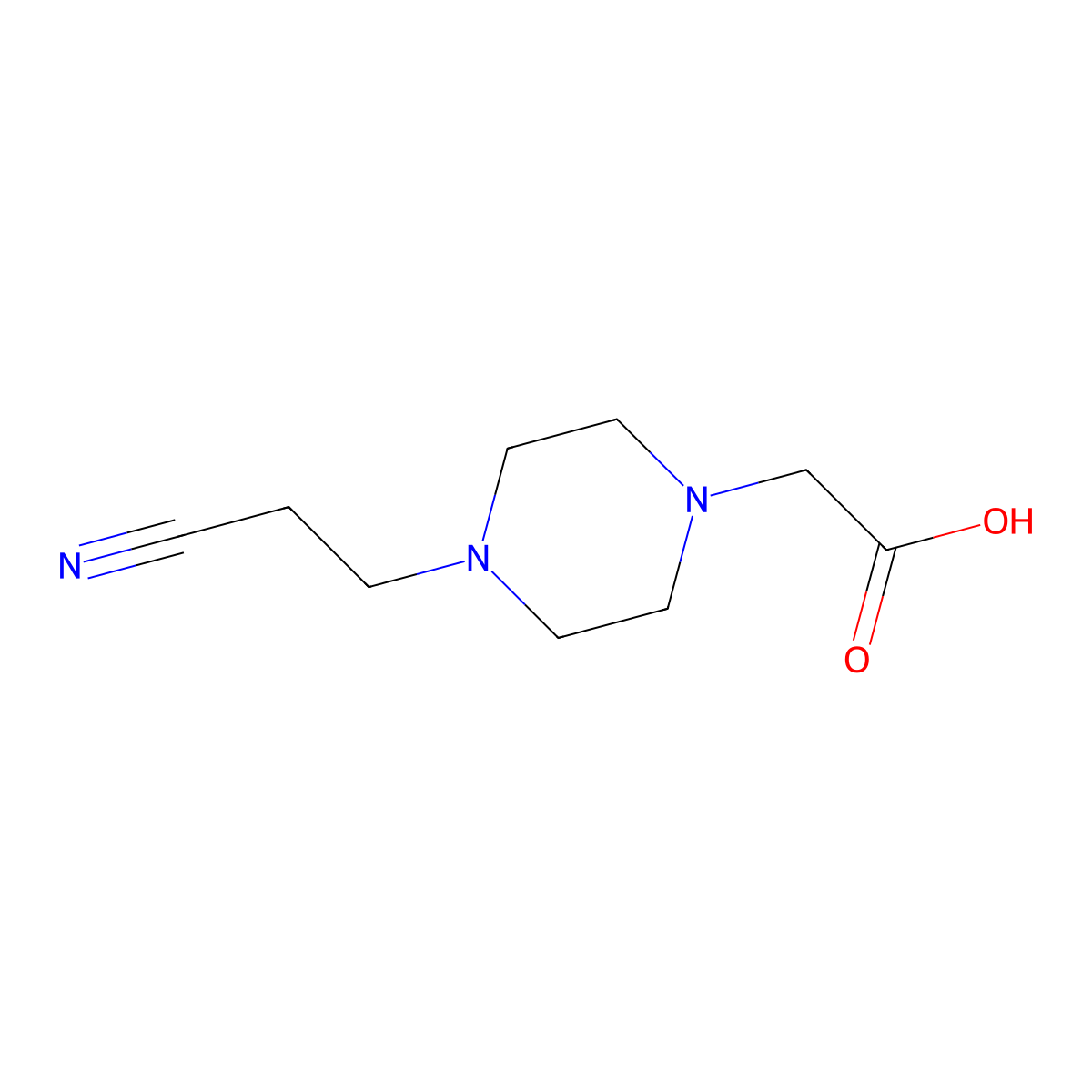 [4-(2-Cyano-ethyl)-piperazin-1-yl]-acetic acid molecular structure, CAS 722491-37-4