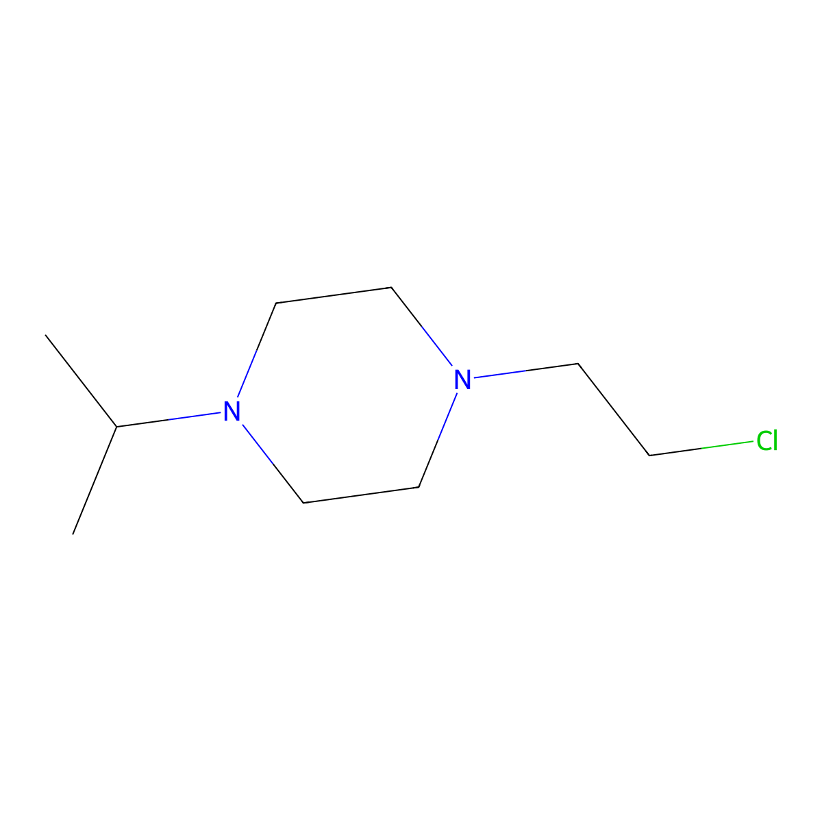 1-(2-Chloroethyl)-4-isopropylpiperazine molecular structure, CAS 722491-42-1