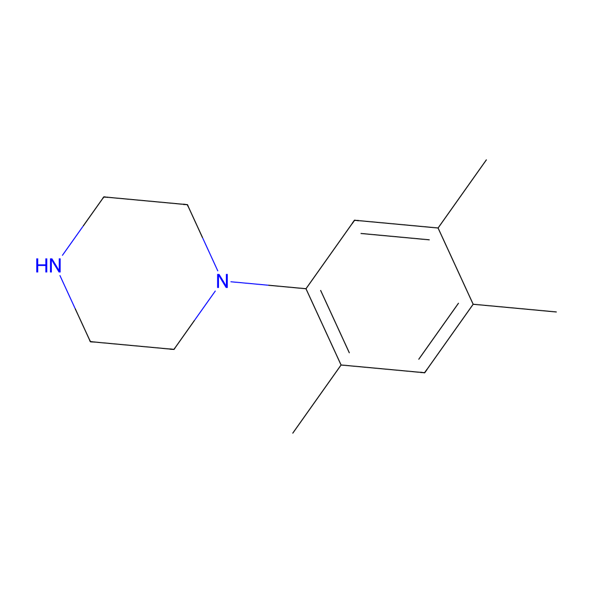 1-(2,4,5-Trimethylphenyl)piperazine molecular structure, CAS 722491-58-9