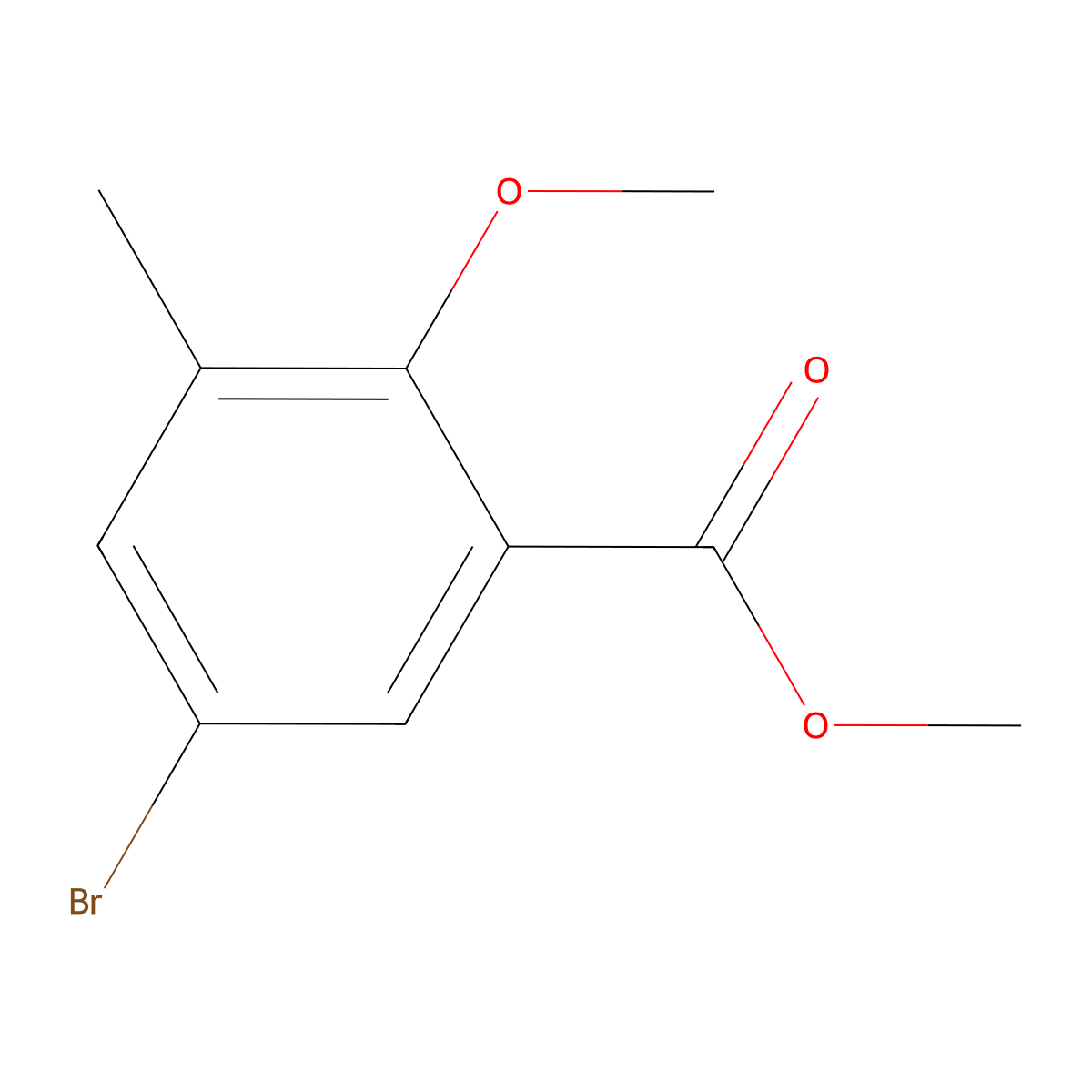Methyl 5-bromo-2-methoxy-3-methylbenzoate molecular structure, CAS 722497-32-7