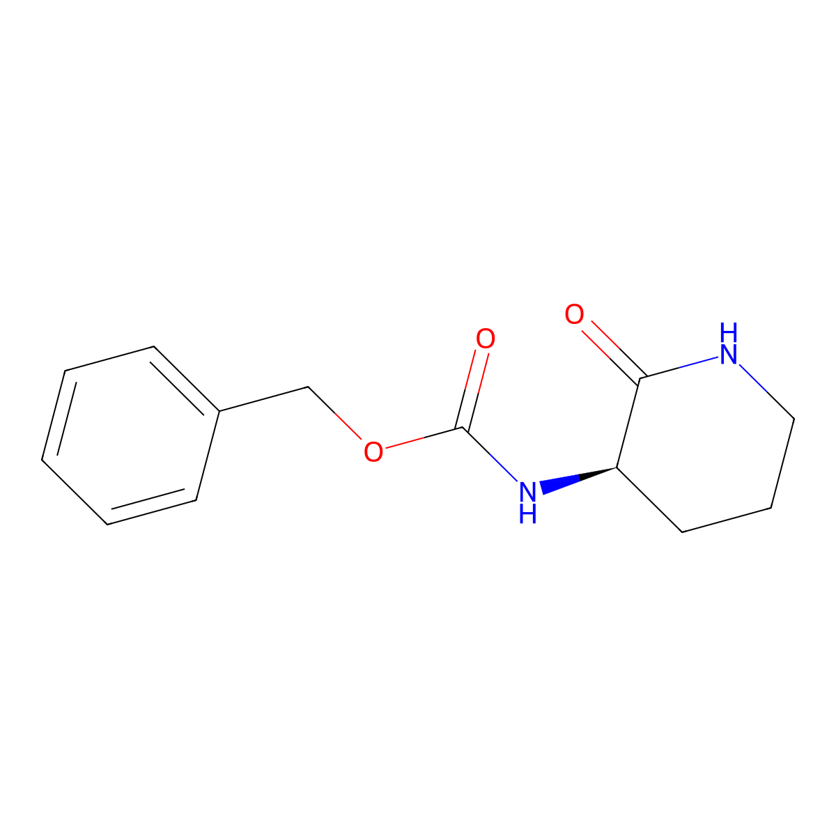 (R)-Benzyl (2-oxopiperidin-3-yl)carbamate molecular structure, CAS 722499-65-2