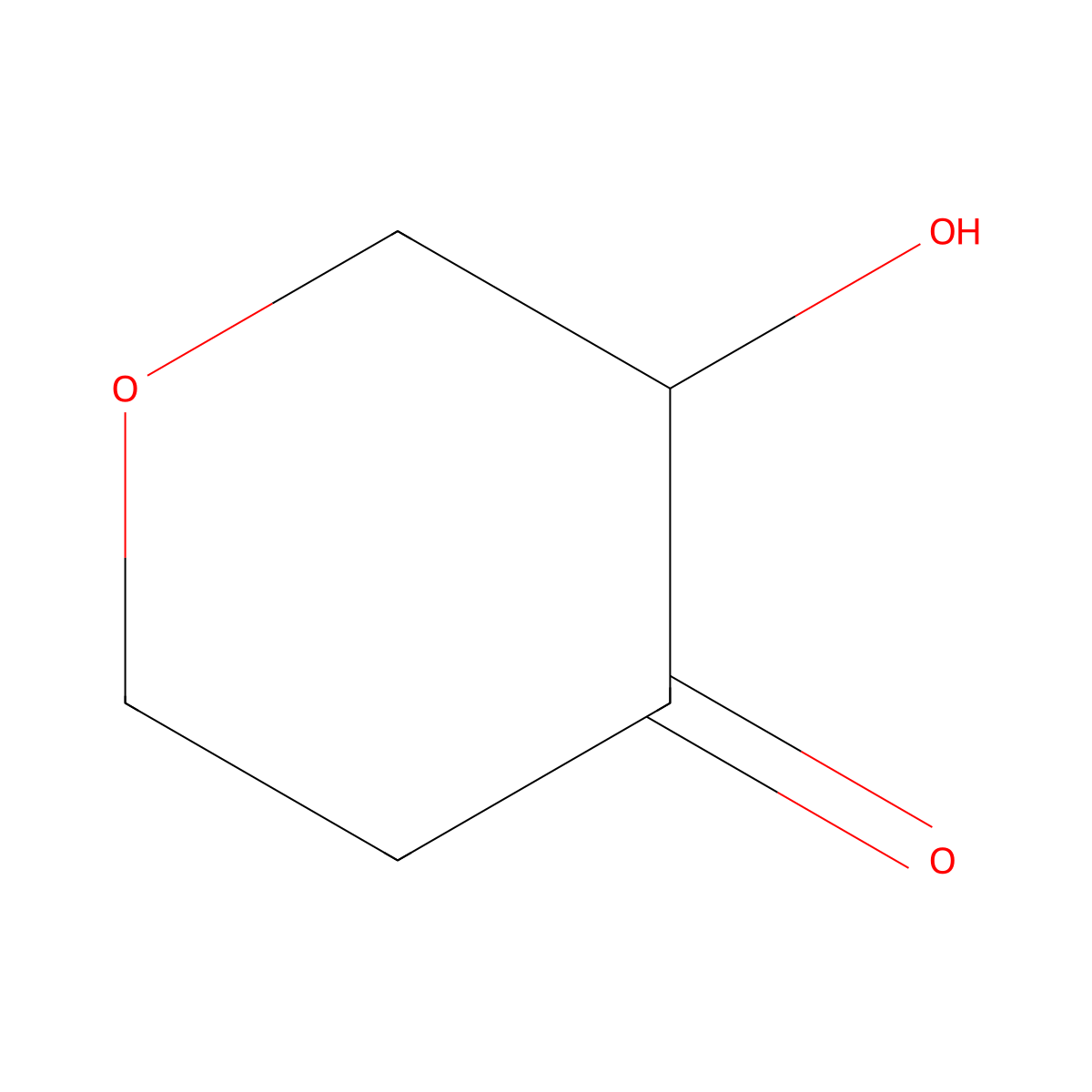3-Hydroxydihydro-2H-pyran-4(3H)-one molecular structure, CAS 72250-01-2