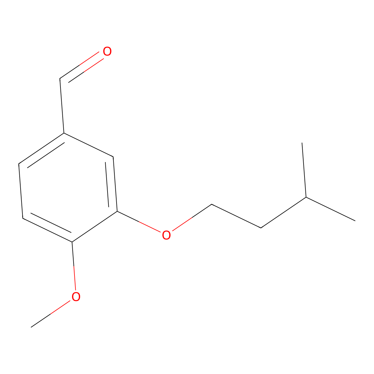 4-Methoxy-3-(3-methylbutoxy)benzaldehyde molecular structure, CAS 722504-38-3
