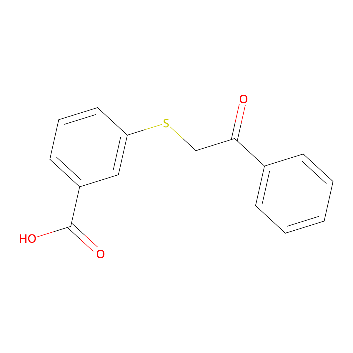 3-(2-Oxo-2-phenylethylthio)benzoic acid molecular structure, CAS 722516-74-7