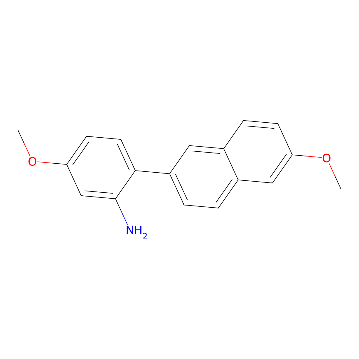 5-Methoxy-2-(6-methoxynaphthalen-2-yl)phenylamine molecular structure, CAS 722519-33-7