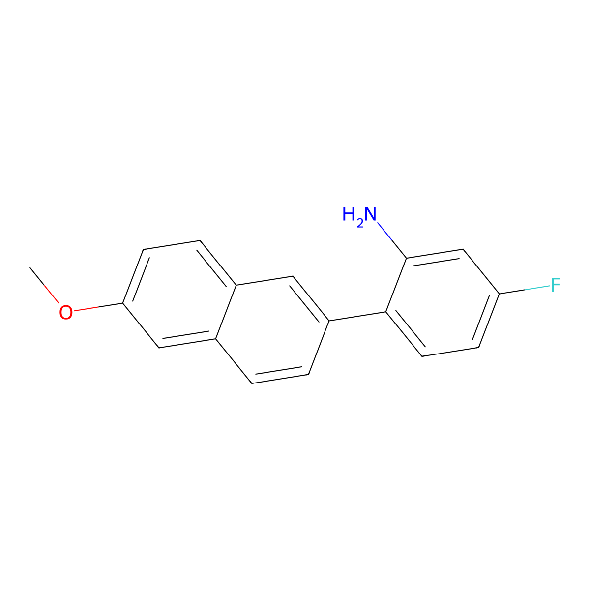 5-Fluoro-2-(6-methoxynaphthalen-2-yl)phenylamine molecular structure, CAS 722519-37-1
