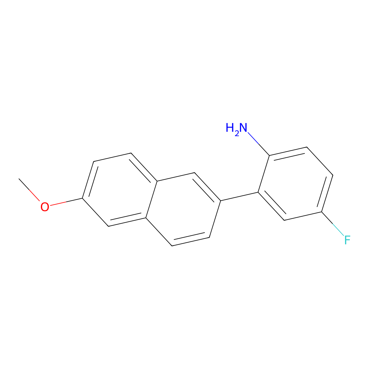 4-Fluoro-2-(6-methoxynaphthalen-2-yl)phenylamine molecular structure, CAS 722519-39-3