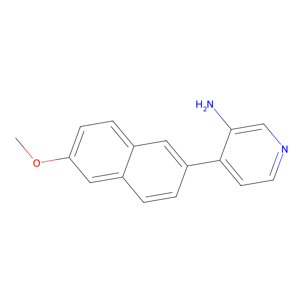 4-(6-Methoxynaphthalen-2-yl)pyridin-3-ylamine molecular structure, CAS 722519-42-8