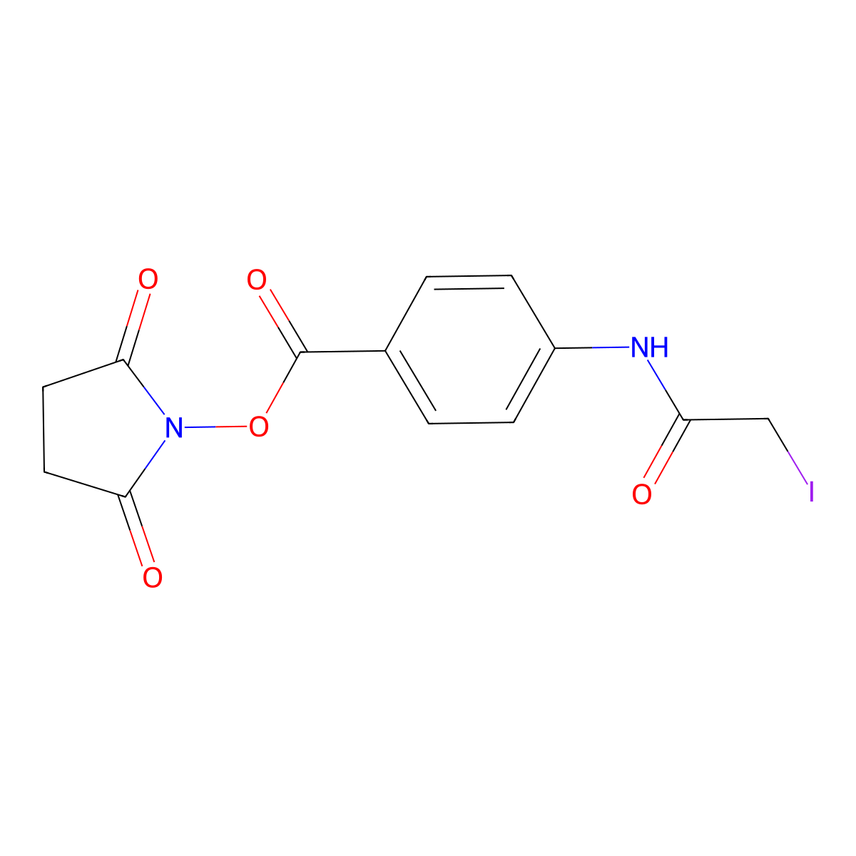 N-Succinimidyl-4-((iodoacetyl)amino)benzoate molecular structure, CAS 72252-96-1