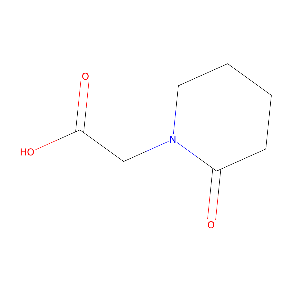 2-(2-Oxopiperidin-1-yl)acetic acid molecular structure, CAS 72253-28-2
