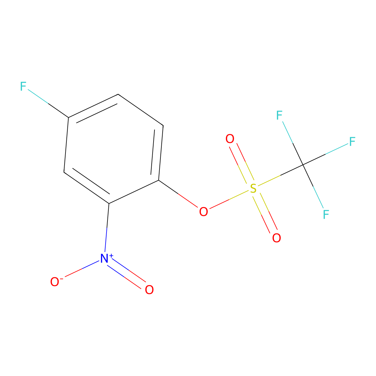 4-Fluoro-2-nitrophenyl trifluoromethanesulfonate molecular structure, CAS 722536-28-9