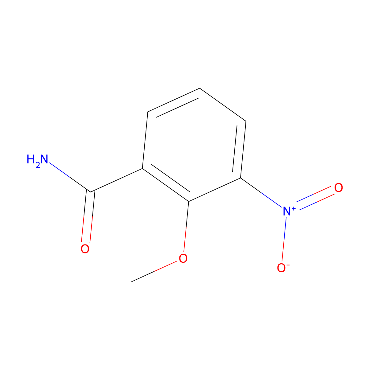 2-Methoxy-3-nitrobenzamide molecular structure, CAS 722538-98-9