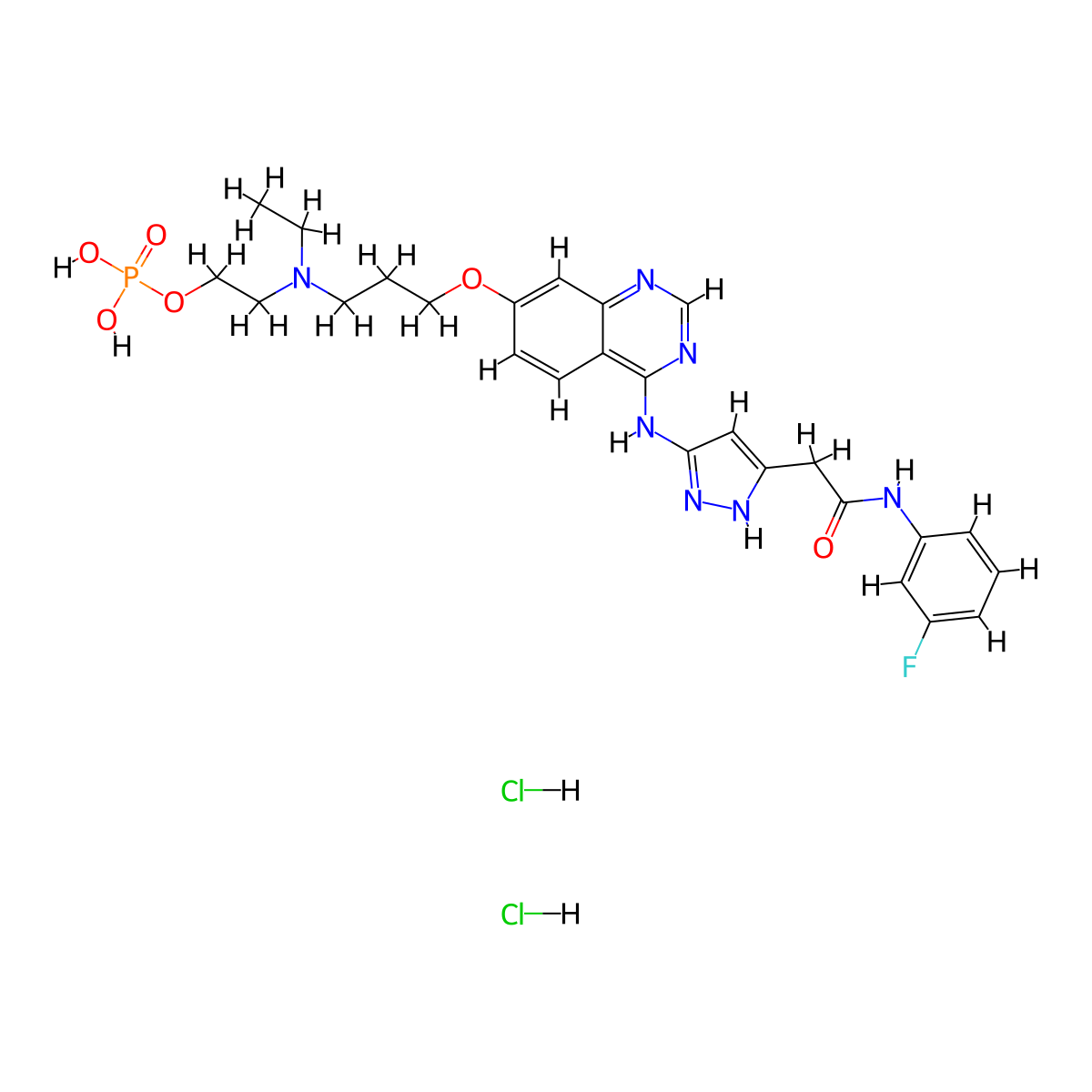 Barasertib dihydrochloride molecular structure, CAS 722543-50-2