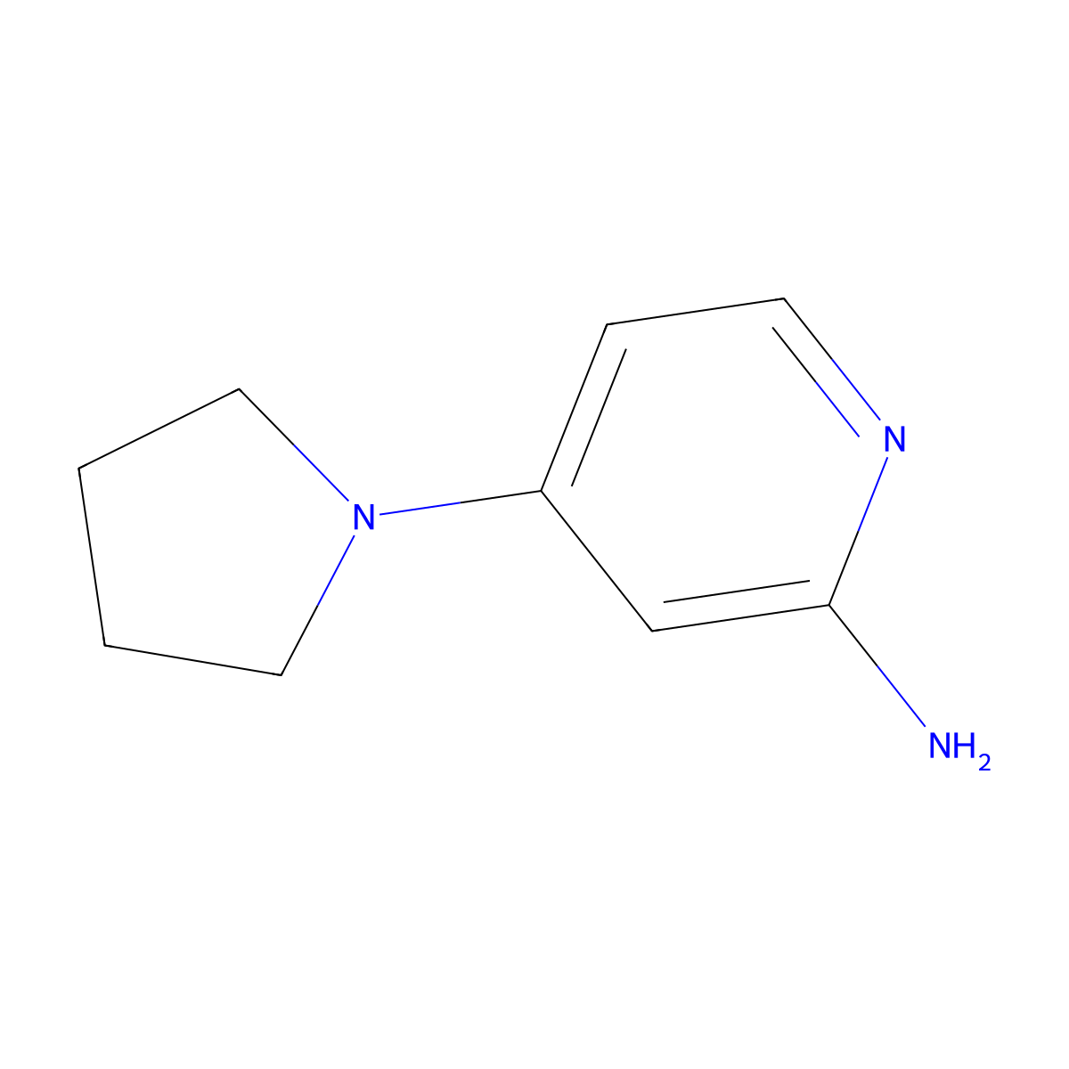 2-Amino-4-(pyrrolidin-1-yl)pyridine molecular structure, CAS 722550-01-8