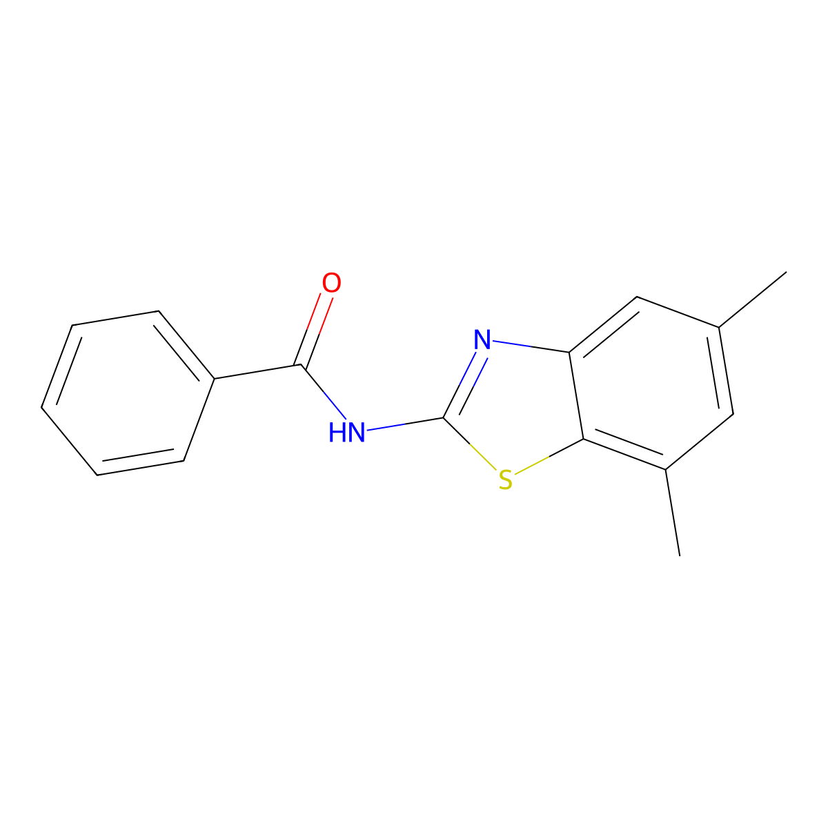 N-(5,7-dimethyl-1,3-benzothiazol-2-yl)benzamide molecular structure, CAS 722550-83-6