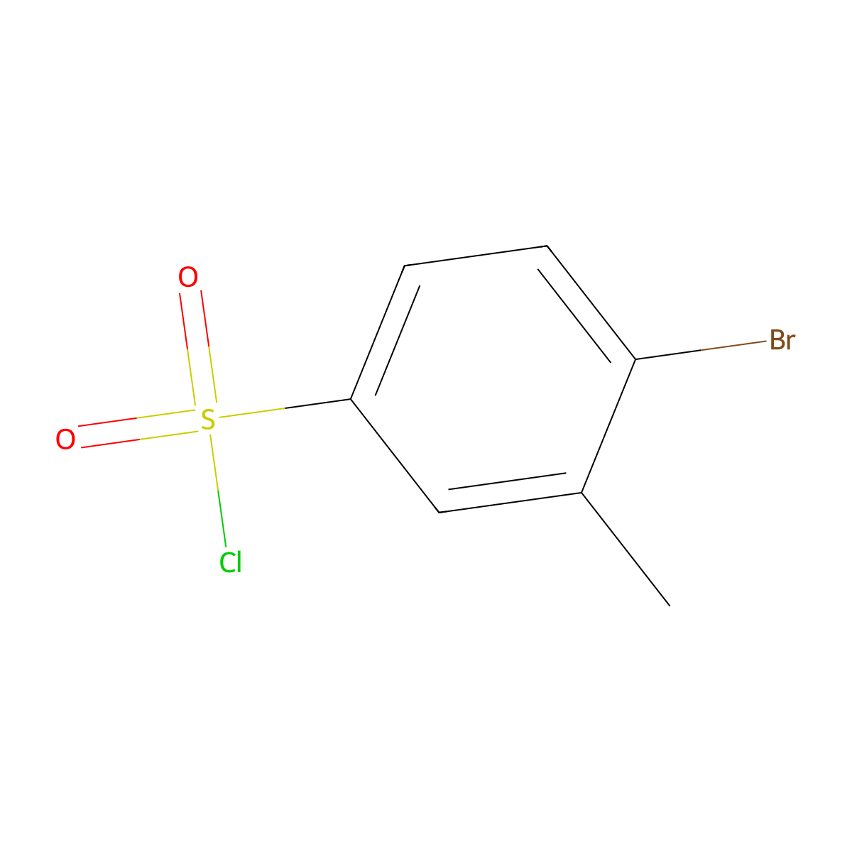 4-Bromo-3-methylbenzene-1-sulfonyl chloride molecular structure, CAS 72256-93-0
