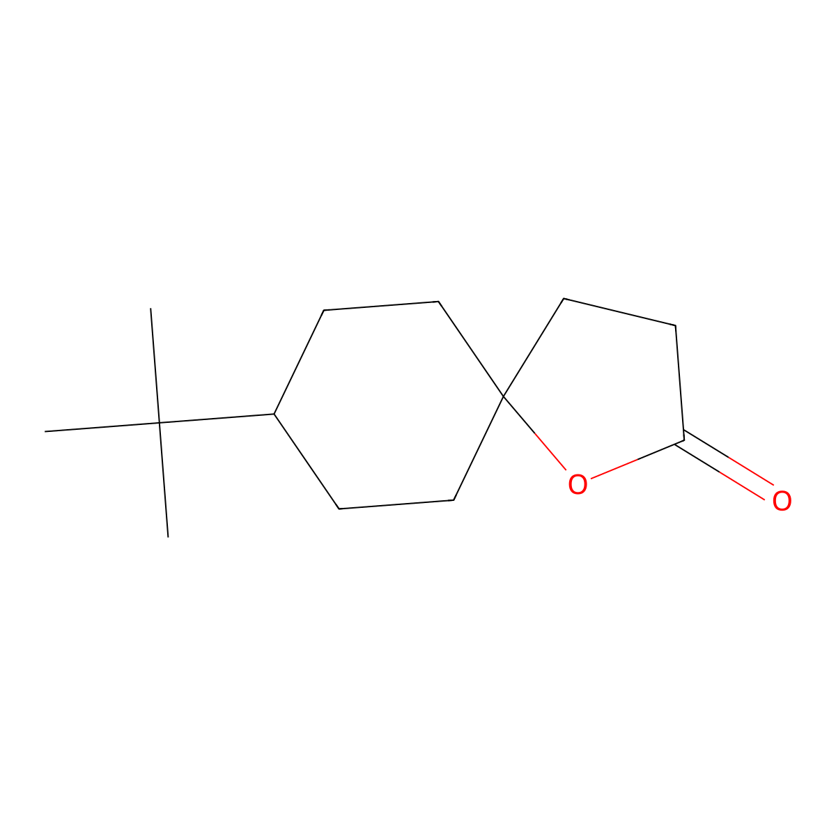 8-(1,1-Dimethylethyl)-1-oxaspiro[4.5]decan-2-one molecular structure, CAS 72258-83-4