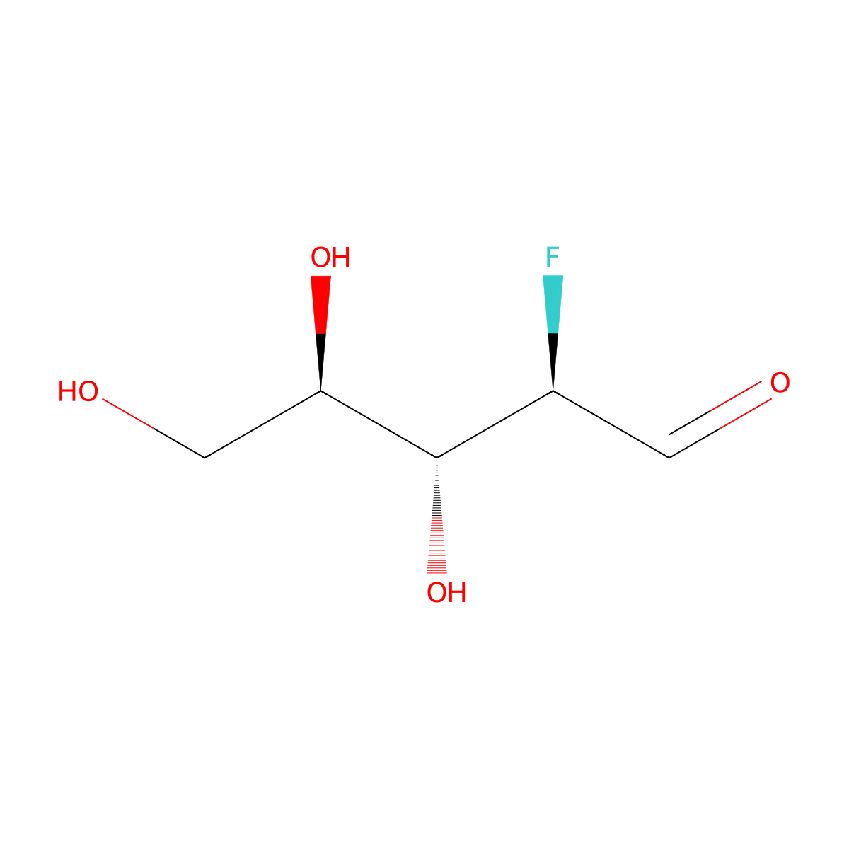 2'-Deoxy-2'-fluororibose molecular structure, CAS 7226-33-7