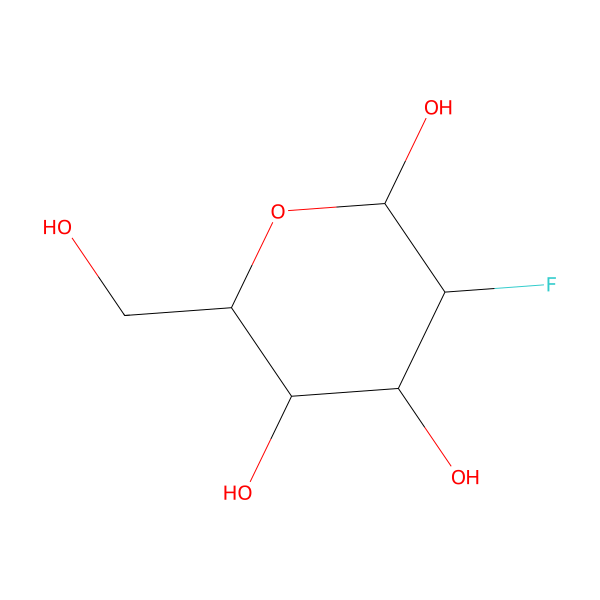 2-Deoxy-2-fluorohexopyranose molecular structure, CAS 7226-39-3