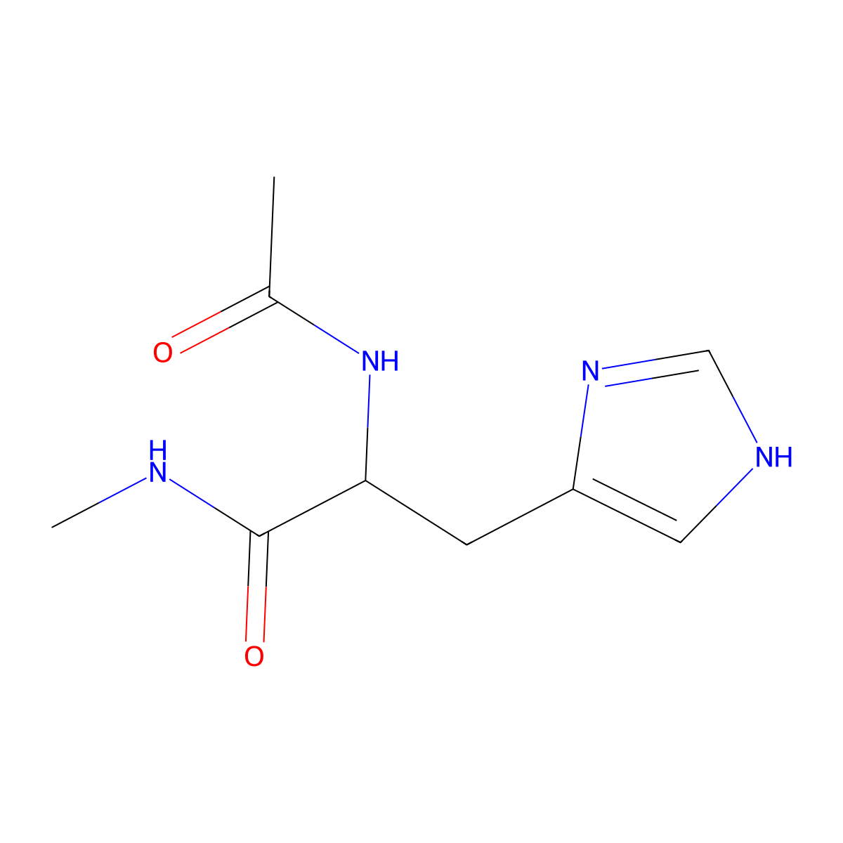 2-Acetamido-3-(1H-imidazol-4-yl)-N-methylpropanamide molecular structure, CAS 7226-63-3