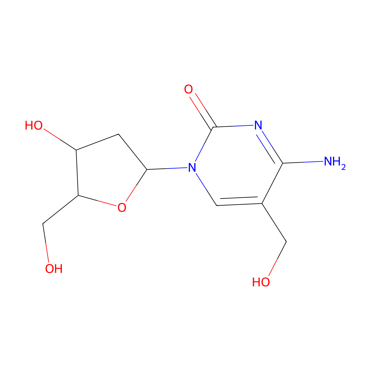 5-Hydroxymethyldeoxycytidine monophosphate molecular structure, CAS 7226-77-9