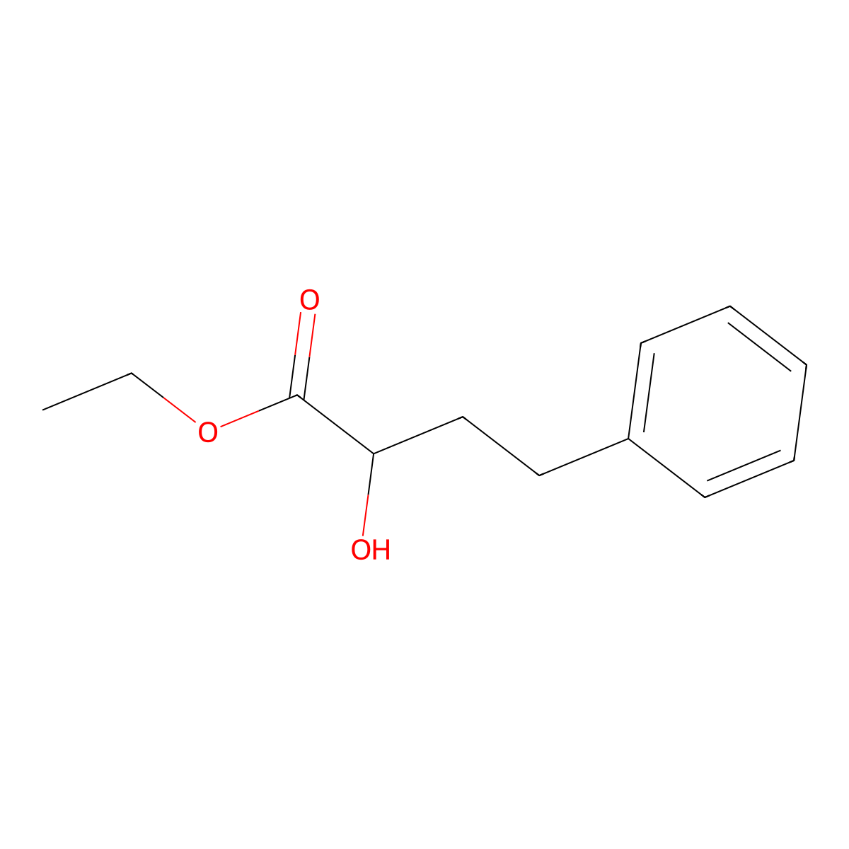 Ethyl 2-hydroxy-4-phenylbutyrate, (+-)- molecular structure, CAS 7226-83-7