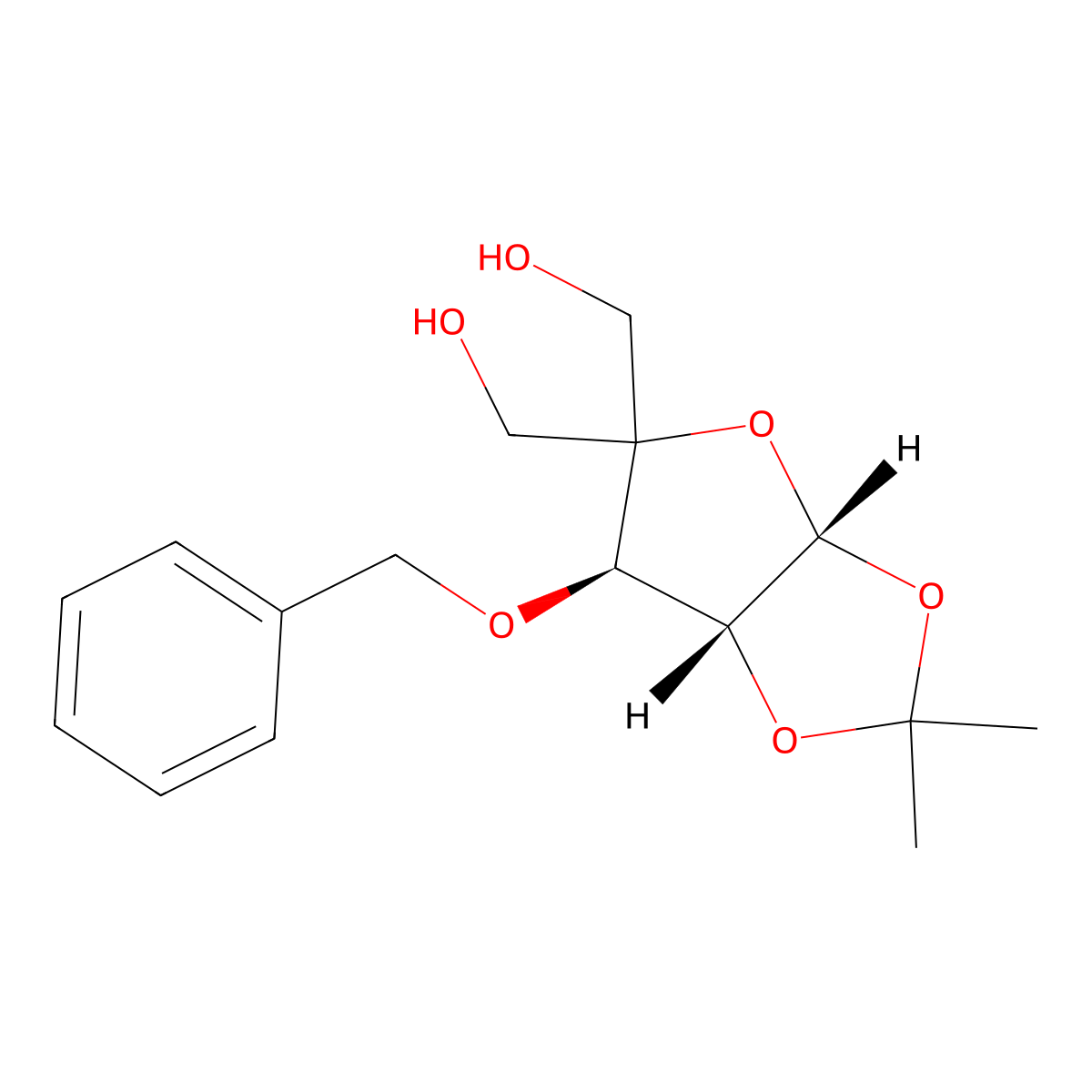 4-(Hydroxymethyl)-1,2-o-isopropylidene-3-o-benzyl-beta-L-threo-pentoFuranose molecular structure, CAS 72261-44-0